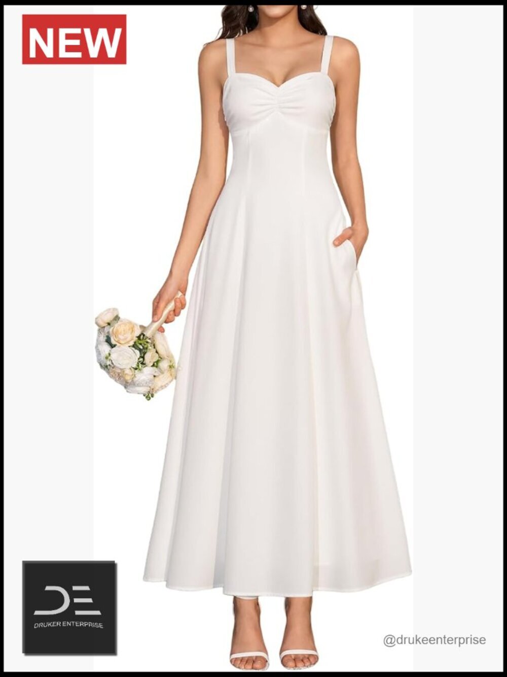 Floral Corset Wedding Guest Maxi Dress with Pockets A-Line